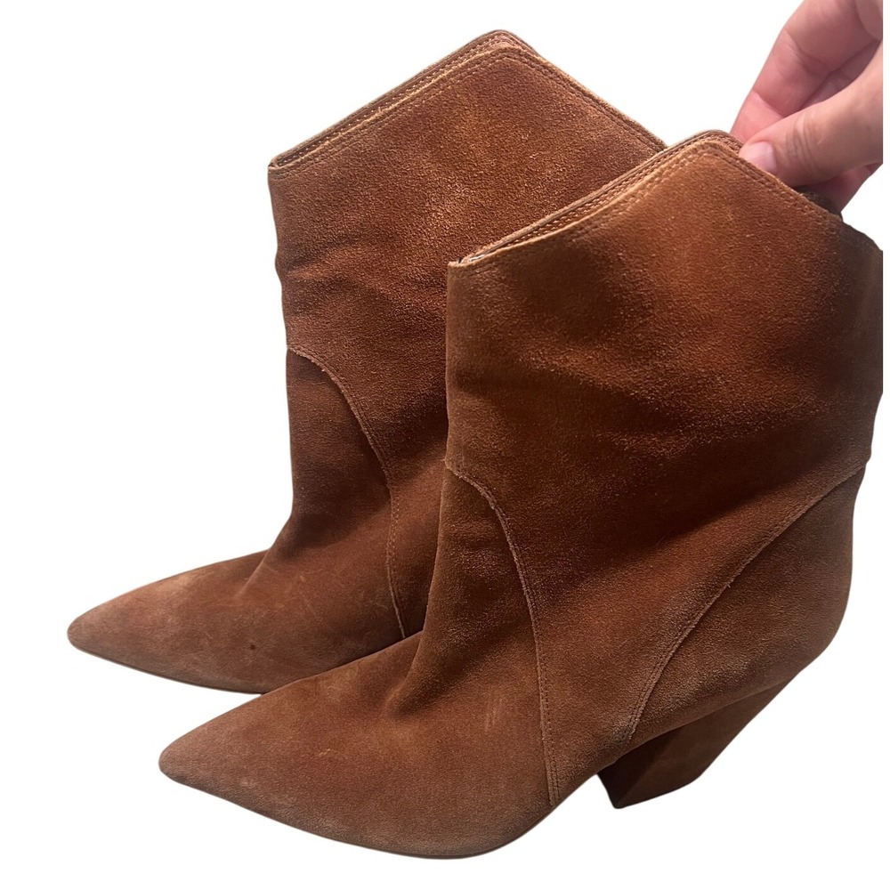 Dolce Vita Nestly Boots Brown Suede Pointed Toe Western Boho‎ Style Women's 11 - Picture 4 of 10